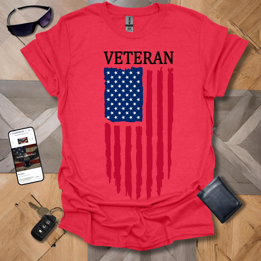 American Distressed Flag Veteran Full Color Banner Heathers