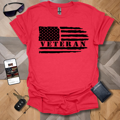 American Distressed Flag Vet_L Black Heathers