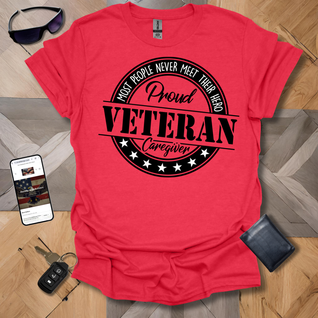 Proud Veteran Caregiver Black & White Logo Heathers