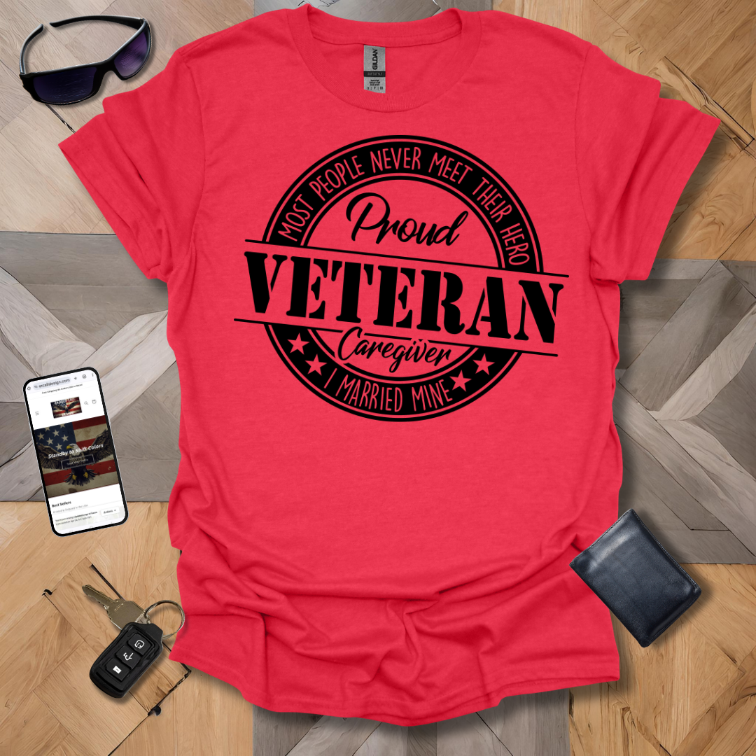 Proud Veteran Caregiver  Black Logo Heathers