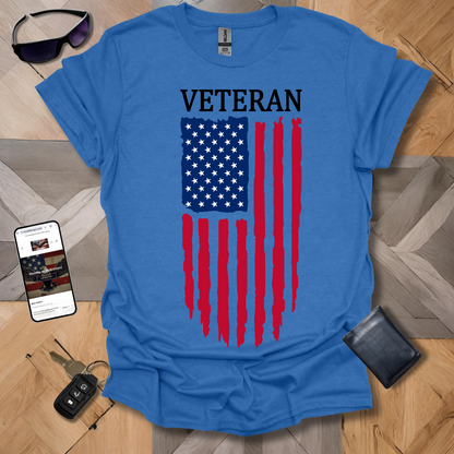 American Distressed Flag Veteran Full Color Banner Heathers