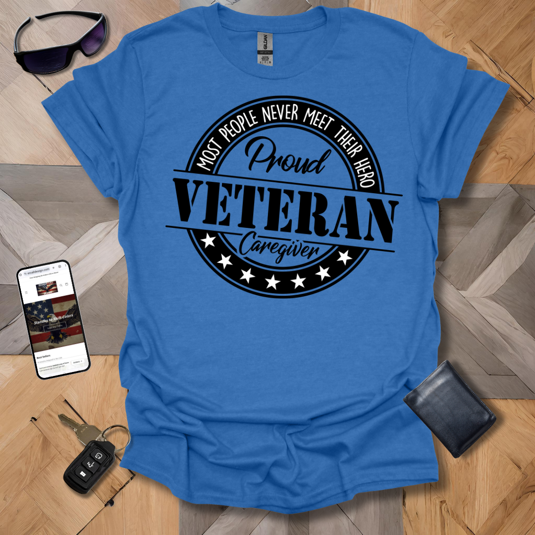 Proud Veteran Caregiver Black & White Logo Heathers