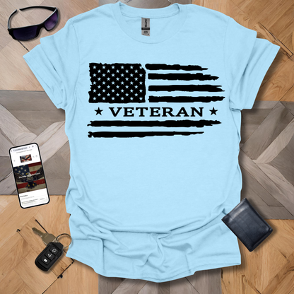 American Distressed Flag Veteran with Stars