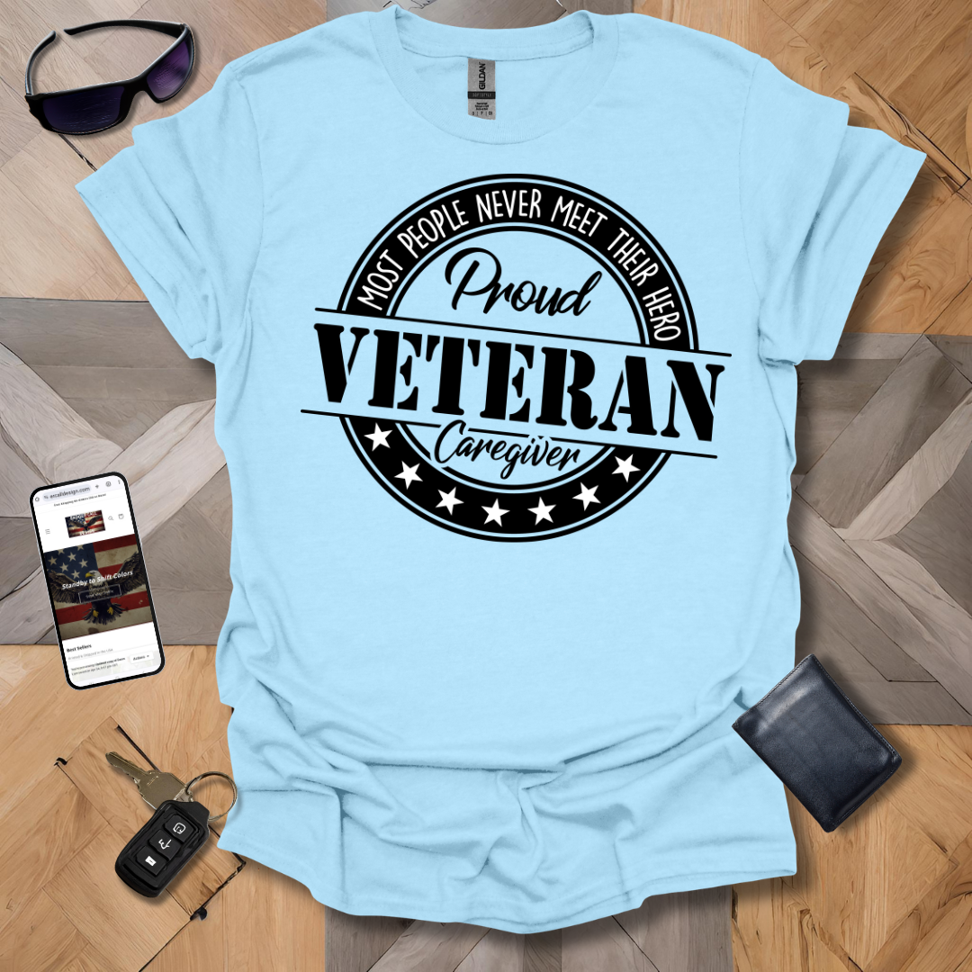 Proud Veteran Caregiver Black & White Logo