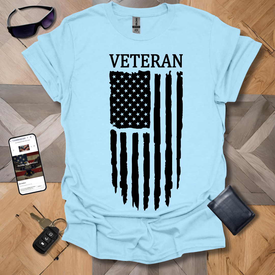 American Distressed Flag Veteran Black Banner