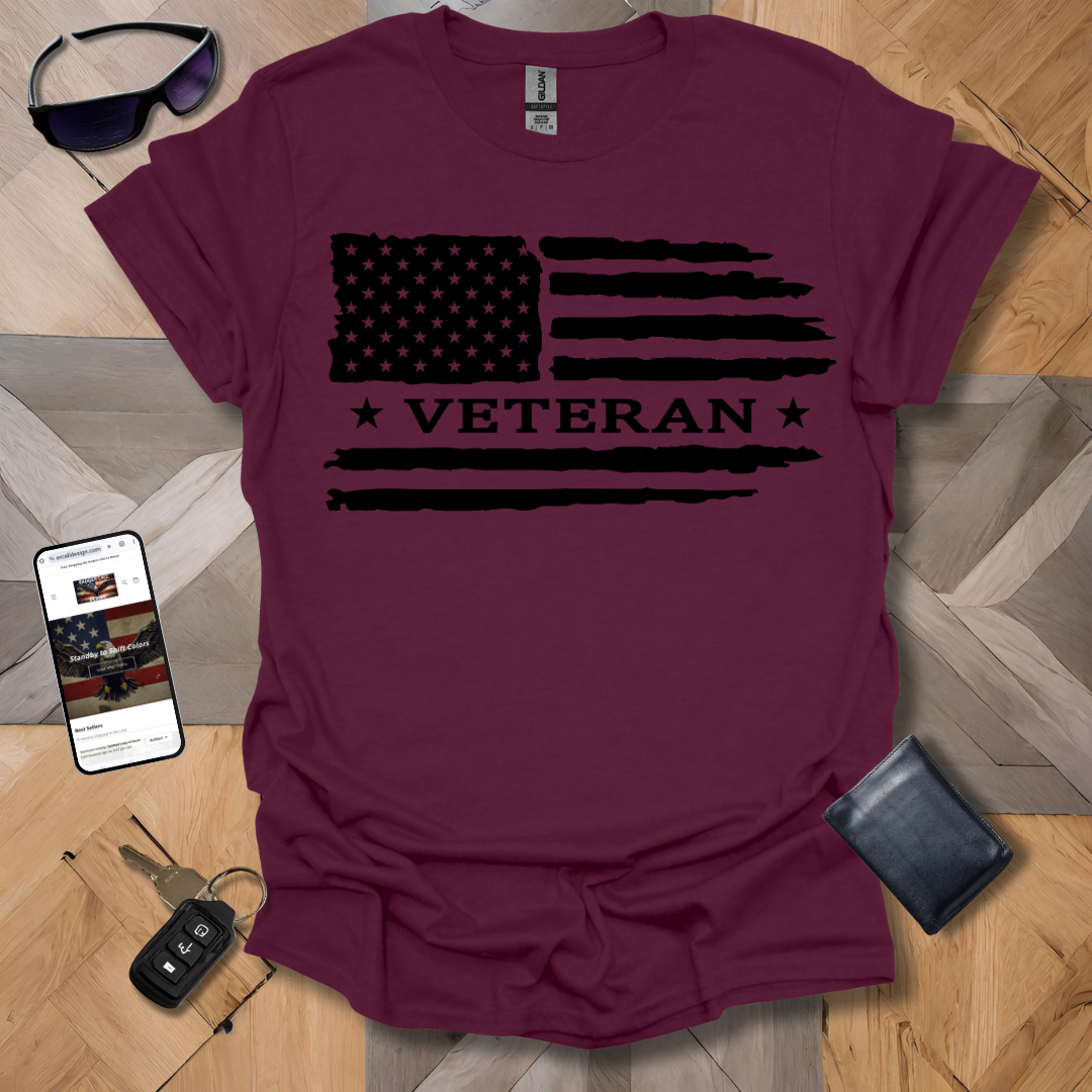 American Distressed Flag Veteran with Stars