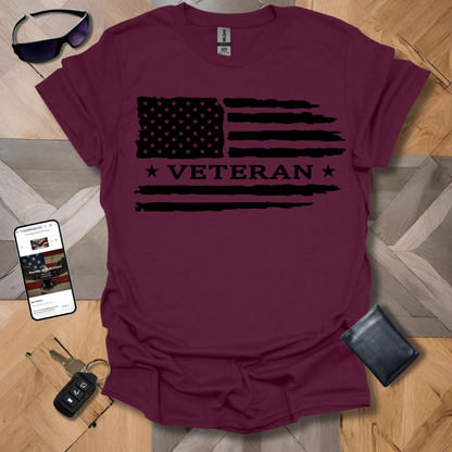 American Distressed Flag Veteran with Stars