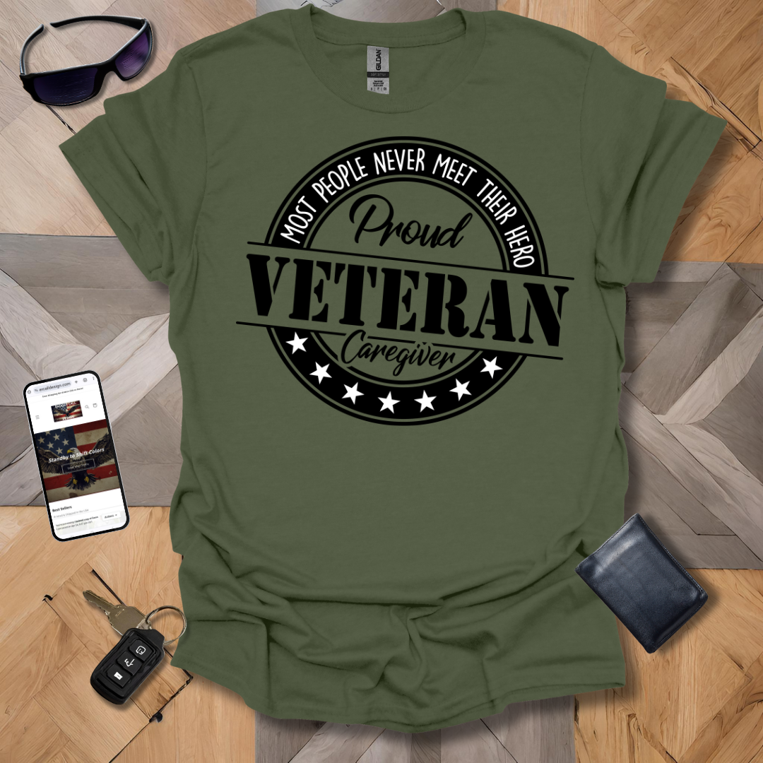 Proud Veteran Caregiver Black & White Logo