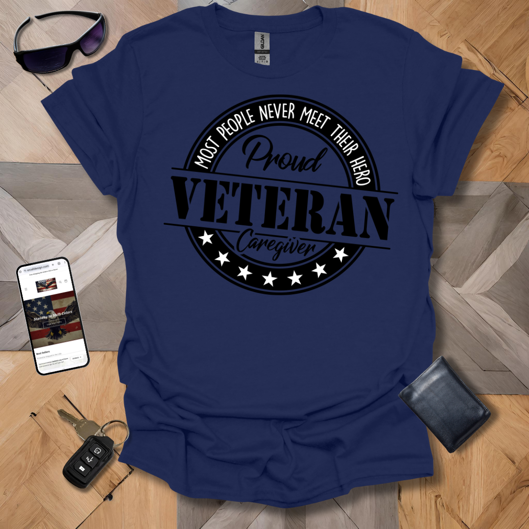 Proud Veteran Caregiver Black & White Logo