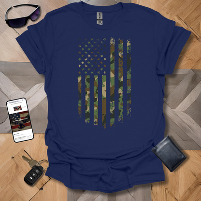 USA Military Cammo Flag T-Shirt