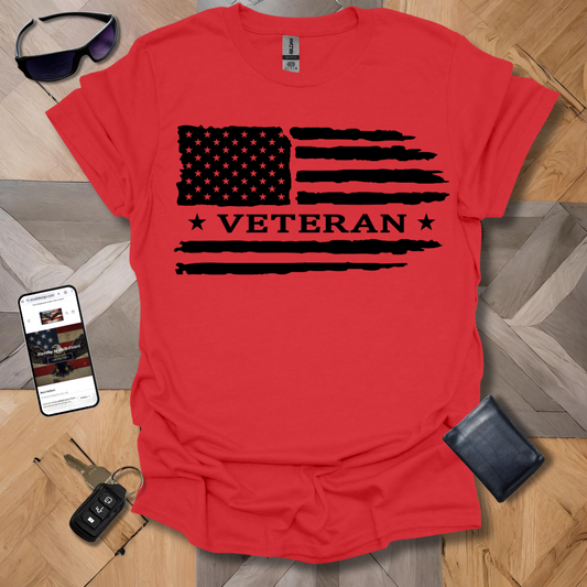 American Distressed Flag Veteran with Stars