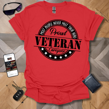 Proud Veteran Caregiver Black & White Logo