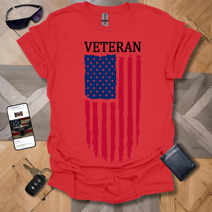 American Distressed Flag Veteran 1/2 Color Banner