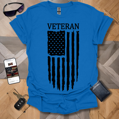 American Distressed Flag Veteran Black Banner