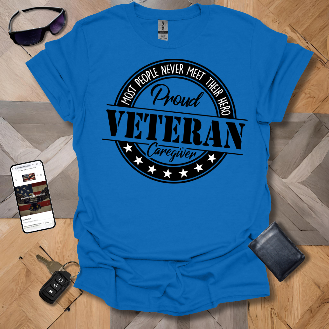 Proud Veteran Caregiver Black & White Logo