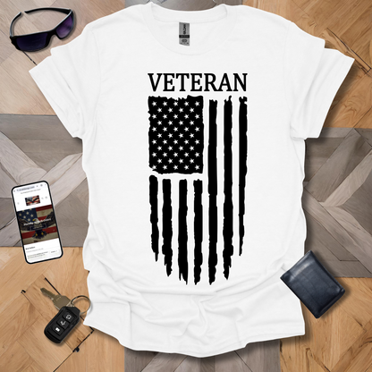 American Distressed Flag Veteran Black Banner