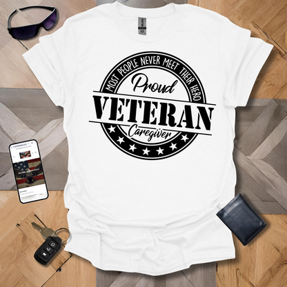 Proud Veteran Caregiver Black & White Logo