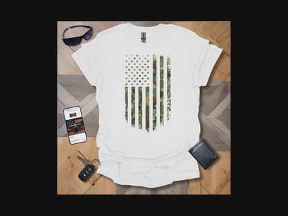 USA Military Cammo Flag T-Shirt