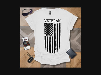 American Distressed Flag Veteran Black Banner