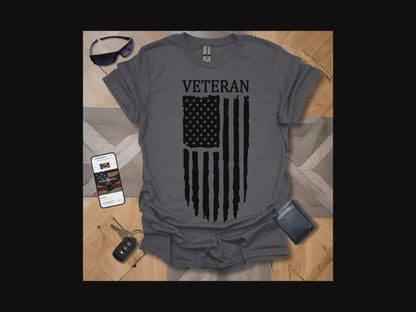 American Distressed Flag Veteran Black Banner Heathers