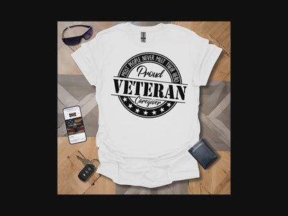 Proud Veteran Caregiver Black & White Logo